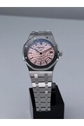 Custom Seiko Mod • Pink Dimple Dial Silver AP • 37mm
